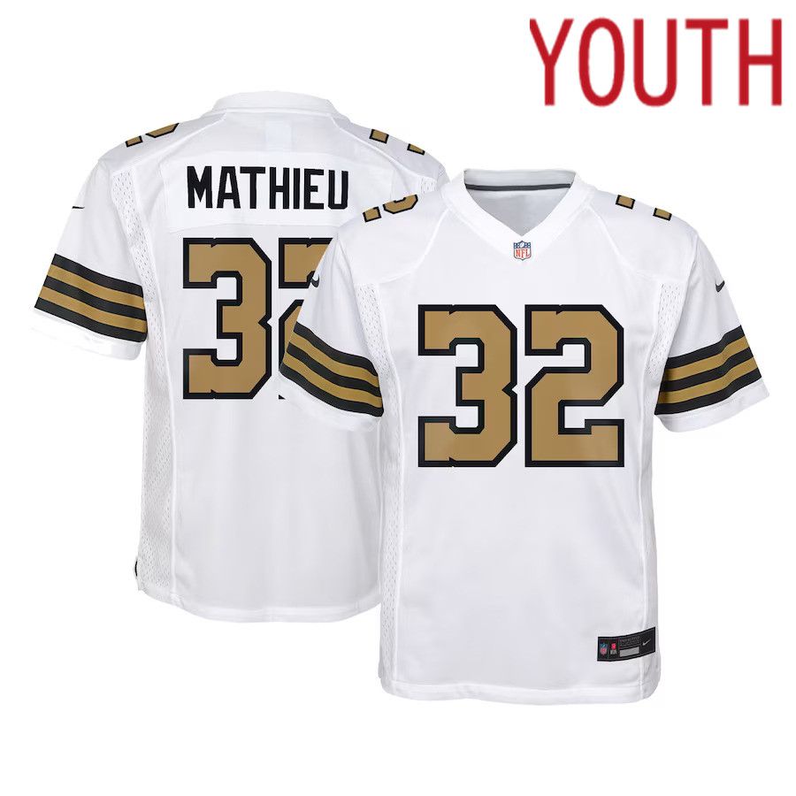 Youth New Orleans Saints #32 Tyrann Mathieu Nike White Team Game NFL Jersey